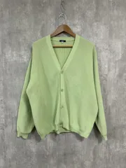 URBAN RESEARCH ITEMS アーバンリサーチ ポリミラノリブニット カーディガン sizeL/黄緑 ◆■ メンズ