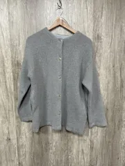 natural couture ナチュラルクチュール FOX混Wフェイスニットコート ノーカラー コート sizeF/グレー ◆■ レディース