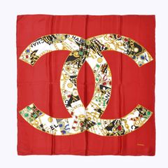 CHANEL シャネル ココマーク ジュエル スカーフ ピンク シルク 宝石