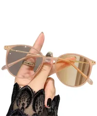 [Harunowa] ブルーライトカット PCメガネ レディース 度なし サングラス 調光 伊達メガネ オシャレ 小さめ (アプリコット) [アプリコット]