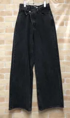 【中古】 MOUSSY マウジー CROSS WAIST WIDE STRAIGHT 010IS211-1801 ブラック 0 111444552