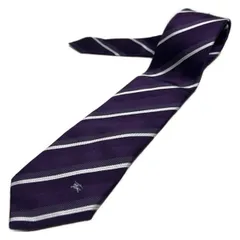 Burberry Black Label(バーバリーブラックレーベル) ネクタイ メンズ美品  - パープル×白×ライトグレー レジメンタル