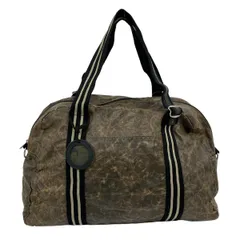 jack gomme(ジャックゴム) ハンドバッグ - ダークブラウン×黒×白