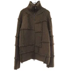 RAF SIMONS ラフシモンズ 2005AW POLTERGEIST パッチワークフルジップニットカーディガン  カーキ 46のサムネイル