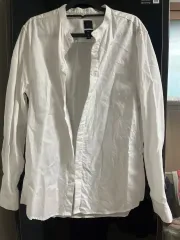 エイチ・アンド・エム H&M スタンドカラー コットン シャツ