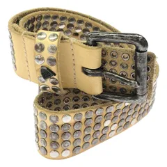 HTC エイチティーシー スタッズレザーベルト ベージュ 85/34