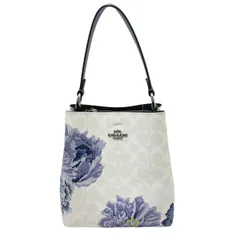 COACH(コーチ) ハンドバッグ美品  シグネチャー柄 6024 ライトベージュ×パープル×マルチ レザー