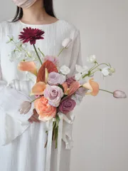 【即納／完成品】ウェディングブーケ⁂一点もの｜高品質アーティフィシャルフラワー｜前撮り・挙式・海外対応