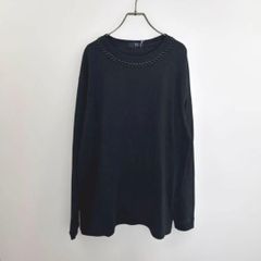 R00823|Y's|Black|黒|Y’Sレディース長袖カットソー|コットントップス|ロングT|Y2K|90S|古着|ヴィンテージ|大人気|一点物|モード|ストリート|ゆったりXL相当|フォロー割あり