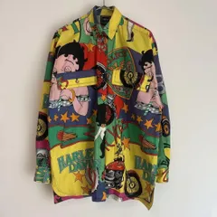 R00124｜VERSACE ヴェルサーチェ｜長袖シャツ｜メンズ｜BETTY BOOP｜ベティちゃん｜ハーレー｜コットン｜Y2K｜90S｜古着｜大人気｜一点物｜ヴィンテージ｜ストリート｜ラグジュアリー｜アメカジ｜フォロー割ありのサムネイル