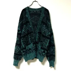 R00190｜ヴェイパライズ｜VAPORIZE cardigan｜ カーディガン｜black ブラック｜モヘア モヘヤ 総柄 ニット｜Y2K 90S 古着 ヴィンテージ｜ストリート アメカジ 大人気 一点物｜フォロー割ありのサムネイル
