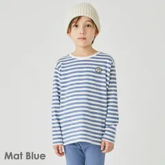 [マットブルー]子ども服 Tシャツ キッズ ベビー マタニティ 綿 コットン 80 90 100 110 120 130 140