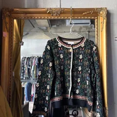 @ アンティパスト ANTIPAST 花柄 カーディガン ニット セーター 長袖　お呼ばれ　デート　オフィスカジュアル　食事会　可愛い　お出かけ　上品