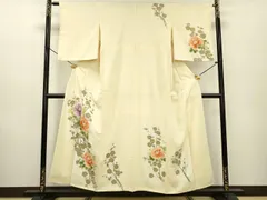 平和屋着物●訪問着　刺繍　枝花文　暈し染め　金銀彩　金糸　正絹　逸品　未使用　AABG4709fy 平和屋着物▽訪問着 手描き 枝花 暈し染 金彩 正絹 逸品 DAAZ6571fe