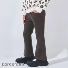 [ダークブラウン]子供服 裏起毛 パンツ ベビー キッズ マタニティ ズボン フレア ブーツカット 冬 90 100 110 120 130 140 150 evercloset ever closet エバクロ エバークローゼット