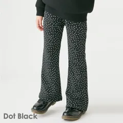 [ドットブラック]子供服 裏起毛 パンツ ベビー キッズ マタニティ ズボン フレア ブーツカット 冬 90 100 110 120 130 140 150 evercloset ever closet エバクロ エバークローゼット