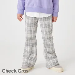 [チェックグレー]子供服 裏起毛 パンツ ベビー キッズ マタニティ ズボン フレア ブーツカット 冬 90 100 110 120 130 140 150 evercloset ever closet エバクロ エバークローゼット