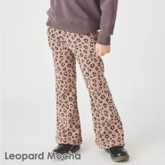 [レオパードモカ]子供服 裏起毛 パンツ ベビー キッズ マタニティ ズボン フレア ブーツカット 冬 90 100 110 120 130 140 150 evercloset ever closet エバクロ エバークローゼット