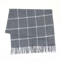 【美品】theory luxe セオリーリュクス | ストール | ウィンドペンカシミヤストール / マフラー | 大判 チェック柄 フリンジ シルク | グレー | ブランド ファッション アイテム 小物【レディース】【中古】
