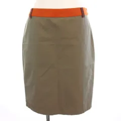 ミュウミュウ miumiu ミニ スカート タイト 41 カーキ オレンジ /YM