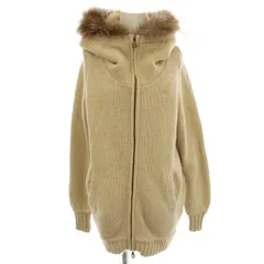 バーバリーブルーレーベル BURBERRY BLUE LABEL ニット パーカー 裏ボア ファー ジップアップ 38  ベージュ E1N37-285-40 /☆G