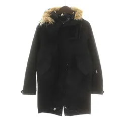 ソフネット SOPHNET. 16AW 2レイヤーモッズコート 2 LAYER MODS COAT ミリタリーコート 中綿コート ミドル ジップアップ フード フェイクファー 裏地星柄 総柄 ウール S 黒 ブラック ベージュ SOPH-167021 /NW3のサムネイル