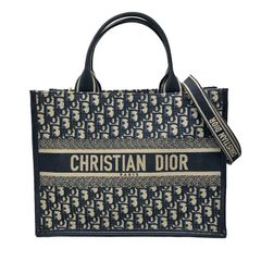 Christian Dior ブックトート ラージ オブリーク ネイビー - メルカリ
