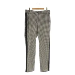 ピッコーネ クラブ PICONE CLUB テーパードパンツ 42 黒 ブラック 白 ホワイト 千鳥格子 サイドライン /ES