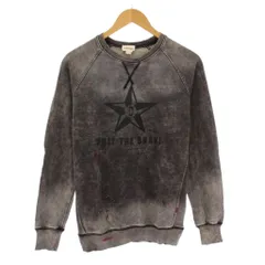ディーゼル DIESEL スウェット トレーナー 長袖 クルーネック ストレッチ ロゴ ダメージ加工 S グレー /BB