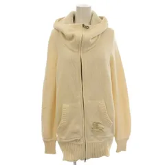 バーバリーブルーレーベル BURBERRY BLUE LABEL ニット パーカー 裏ボア ジップアップ 38 アイボリー E1N05-154-02 /☆G