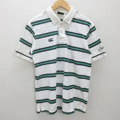 G■カンタベリー/CANTERBURY 半袖ポロシャツ/スポーツウエア【XL】白緑/men's/31【中古】■