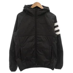 アディダスネオ adidas neo 中綿ジャケット フード ジップアップ M 黒 ブラック ロゴ キルティング /GV