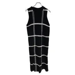 B063 ELIN エリン ニット ワンピース ノースリーブ セーター ブラック チェック レディース サイズ不明