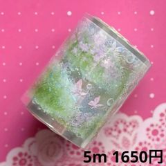 贝壳光 伴丝绒 6cm×5m 100cm/loop 海外マスキングテープ 海外マステ 花