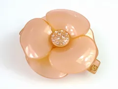 アレクサンドル ドゥ パリ　ALEXANDRE de PARIS　カメリアバレッタ　ラインストーン　オレンジ系×ゴールドカラー　匿名配送　送料無料