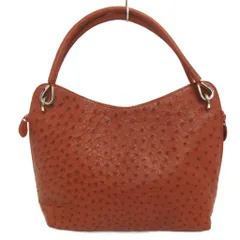 モードカオル MODE KAORU JRA認定 オーストリッチレザー ハンドバッグ トートバッグ 日本製 茶 ブラウン系