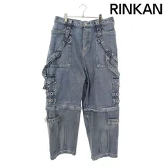 バレンシアガ サイズ:36  22SS  681703 TJW60 スタッズ装飾レバーバギーデニムパンツ 中古 OM10 バレンシアガ 22SS 681703 TJW60 スタッズ装飾レバーバギーデニム