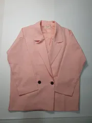 ライトピンク ダブル ボタン ジャケット XLサイズ