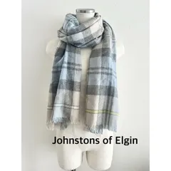 ★Johnstons of Elgin  ジョンストンズ オブ エルガン チェックライトストール　秋冬　オシャレ　カシミヤ100%    送料込み　6461554