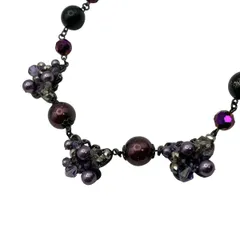 ANNA SUI(アナスイ) ネックレス - 黒×パープル×ボルドー バタフライ(蝶)