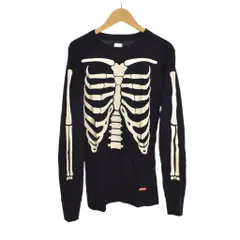 シュプリーム SUPREME × Hanes Bones Thermal Crew Tシャツ 長袖 プリント S 黒 ブラック