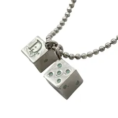 DIOR/ChristianDior(ディオール/クリスチャンディオール) ネックレス美品 - シルバー×ライトグリーン ダイス