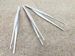 全長230mm プロ用ステンレス製グリップ付きピンセット 3本 A9902B00