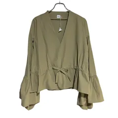 B063 ELIN エリン 長袖 ブラウス シャツ Ｖネック ベージュ カジュアル レディース サイズ不明