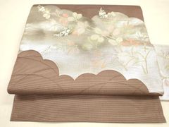D588 訪問着 蔦の葉 宝尽くし 金駒刺繍 絞り 正絹 着物 袷 極美品