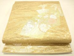 美品 夏帯 訪問着・無地用 西陣織 紗 袋帯 正絹 仕立上り Fs1369