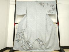本場奄美大島紬 純泥染 伝統工芸品 訪問着 正絹 躾糸付き 地球印 A280 