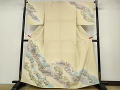 D814 訪問着 総絞り 辻ヶ花 蝶々 正絹 着物 袷 美品 - メルカリ