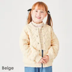 [ベージュ]子供服 ブルゾン ベビー キッズ マタニティ長袖  ジャケット アウター上着 羽織 女の子 90 100 110 120 130 140 evercloset ever closet エバクロ エバークローゼット