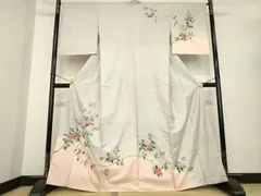 平和屋着物●本場加賀友禅作家　森田耕三　白山紬　訪問着　枝花文　暈し染め　正絹　逸品　AABE9270ck